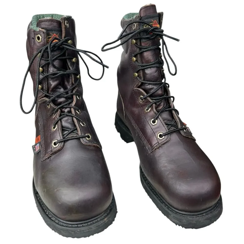 Thorogood Men’s American Heritage Steel Toe Brown Leather Work Boot Size US 8 D